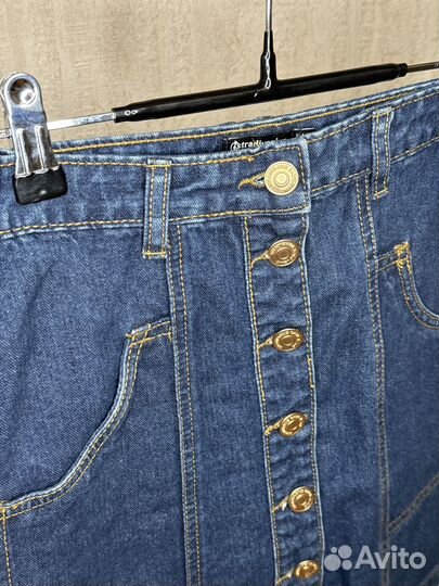 Джинсовая юбка мини Stradivarius