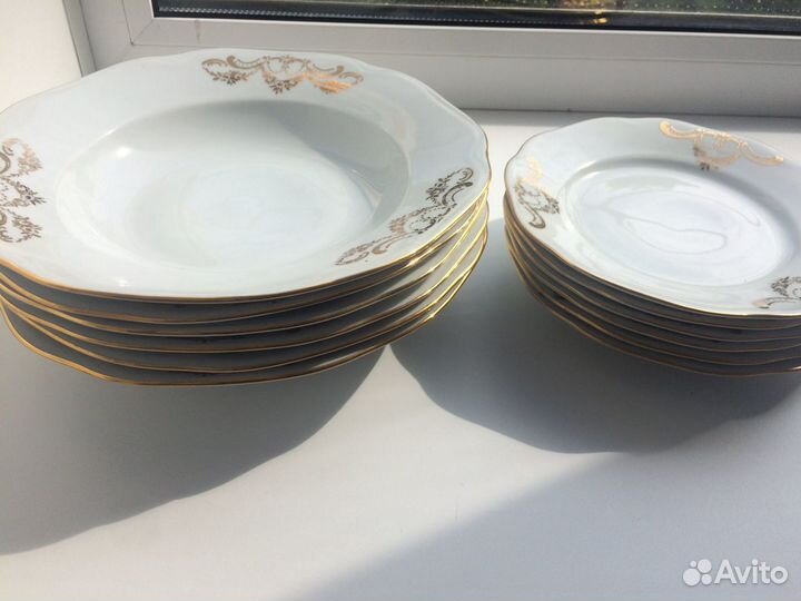 Тарелки, фарфор Богемия, 12 шт