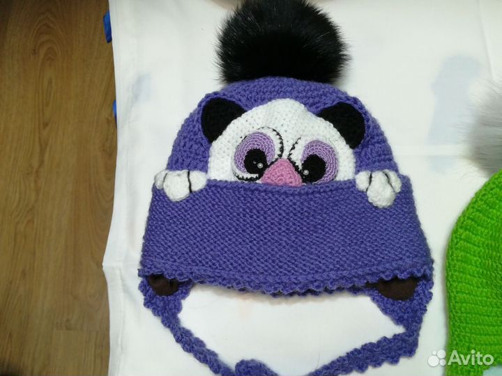 Шапка зимняя на флисе на детей