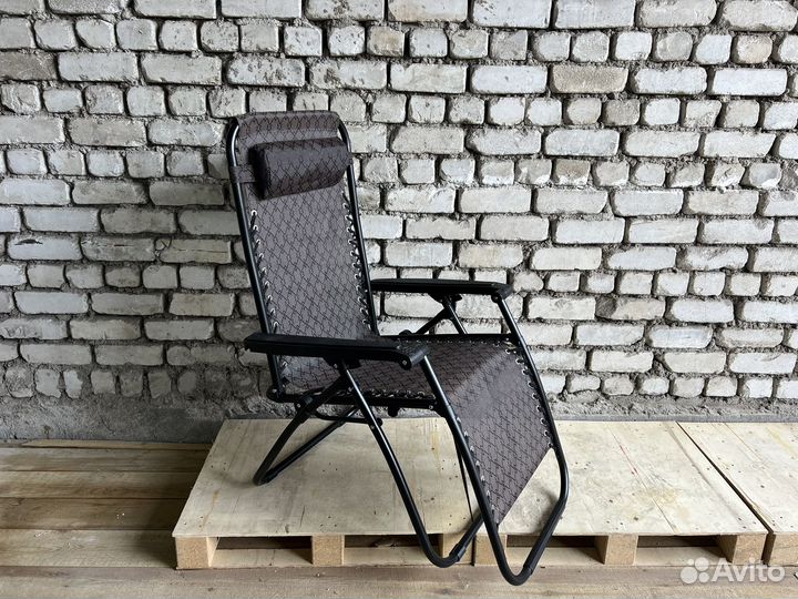 Кресло шезлонг (черно коричненый )