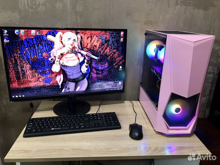 Игровой компьютер 16ядер/16гигов/gtx1060 розовый