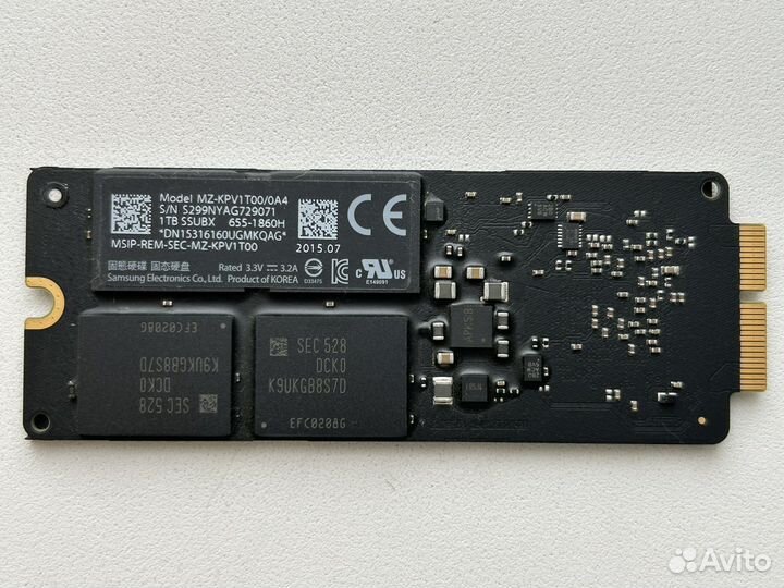 Оригинальный SSD Apple Samsung для MacBook Pro 1TB