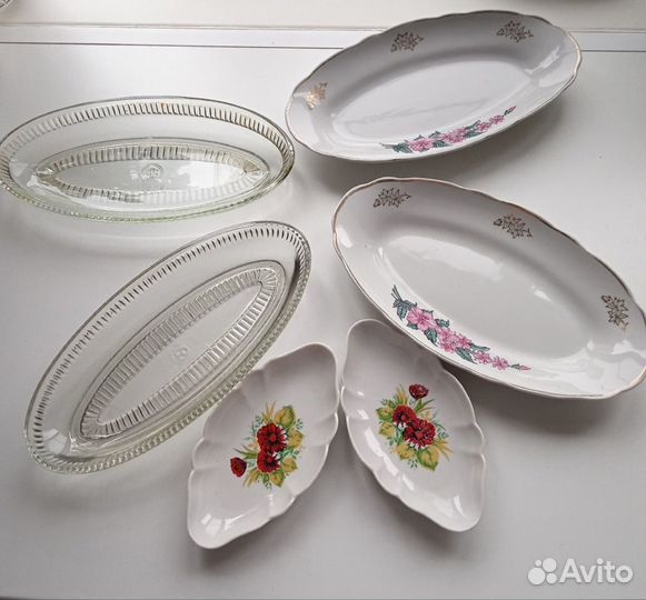 Селедочницы СССР фарфор, стекло