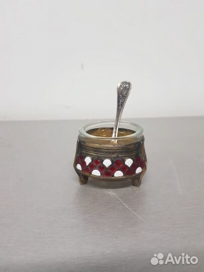 Солонка мельхиор эмали юммет