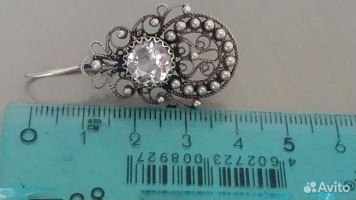 Серьга серебро СССР
