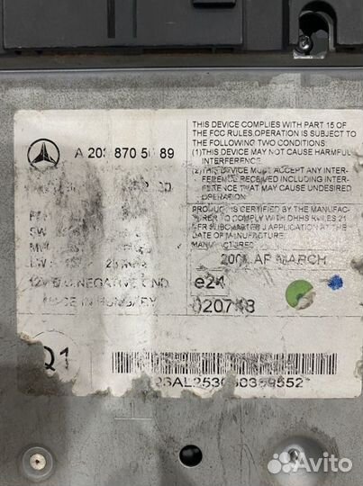 Штатное головное устройство Mercedes-Benz w203