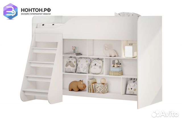 Кровать-чердак белая