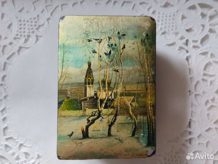 Шкатулки федоскино на перламутре