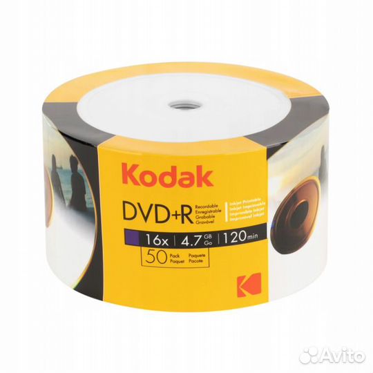 Диски Kodak DVD+R (16x, 4.7GB, Cake, 50шт)