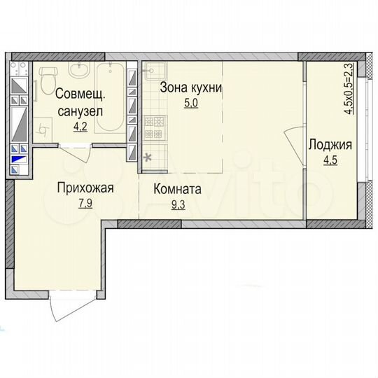 Квартира-студия, 26,4 м², 13/18 эт.