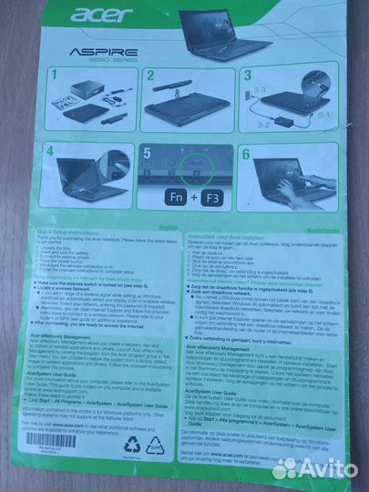 Инструкция к ноутбуку acer Aspire 5560