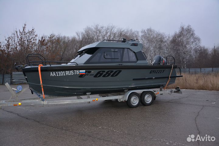 Катер grizzly G680 PRO cruiser + Suzuki df225tx