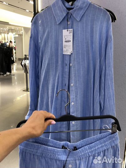 Рубашка лен 100 zara