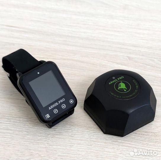 Кнопка вызова персонала, официанта Бургер и часы