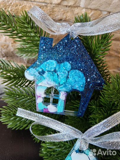 Новогодние игрушки из эпоксидной смолы