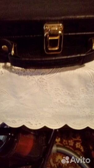 Кейс черный кожаный