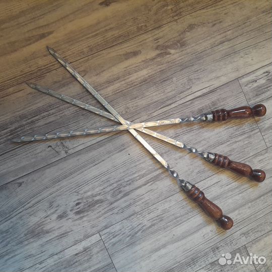 Шампура с деревянной ручкой из нержавеющей стали
