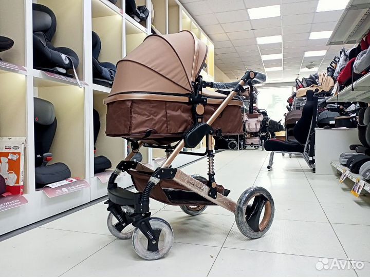 Коляска трансформер Luxmom Wisesonle 3в1 Коричневы