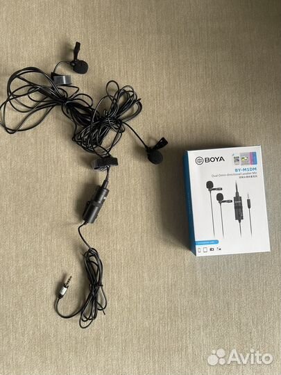 Двойная петличка boya by-m1dm