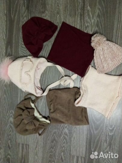 Комплект шапка и снуд для девочки пакетом