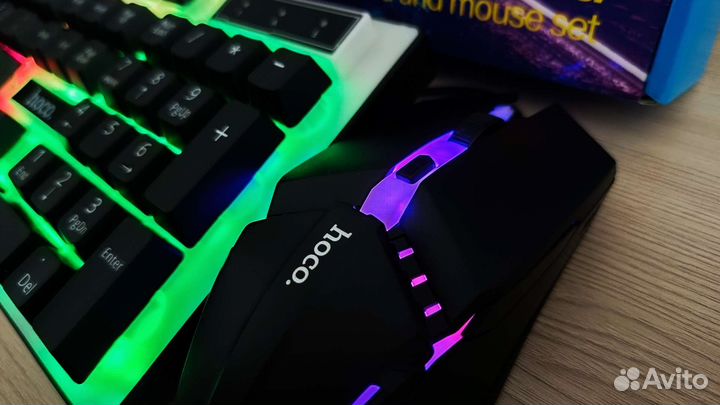 Игровая клавиатура и мышь 2в1 набор подарок новый