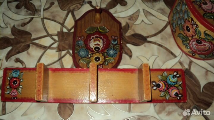 Солянка с хохломской росписью СССР и аксессуары