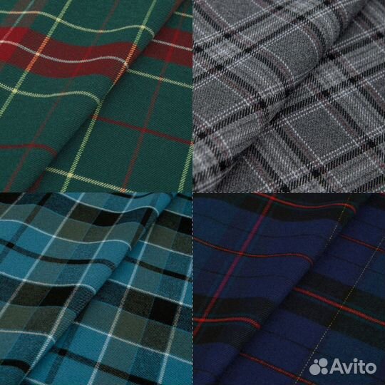 Ткань костюмная клетка рулон 5 метров