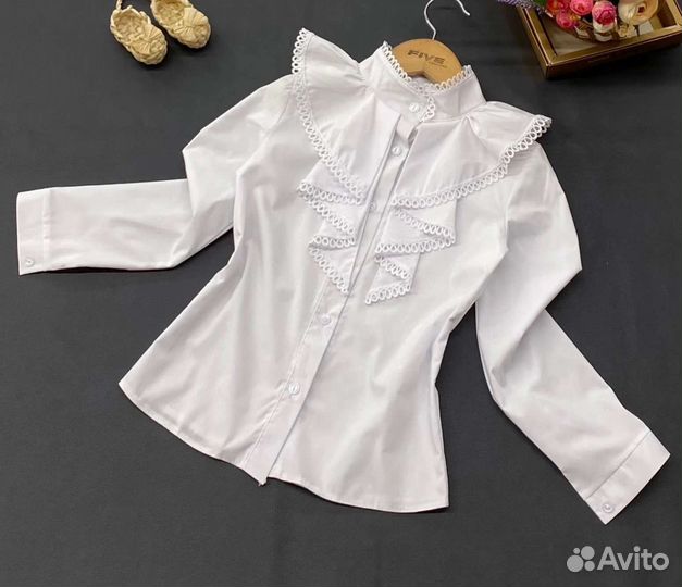 Школьная блузка, рубашка с длинным рукавом