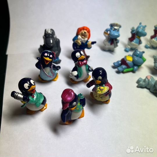 Фигурки киндер сюрприз пингвины и бегемоты