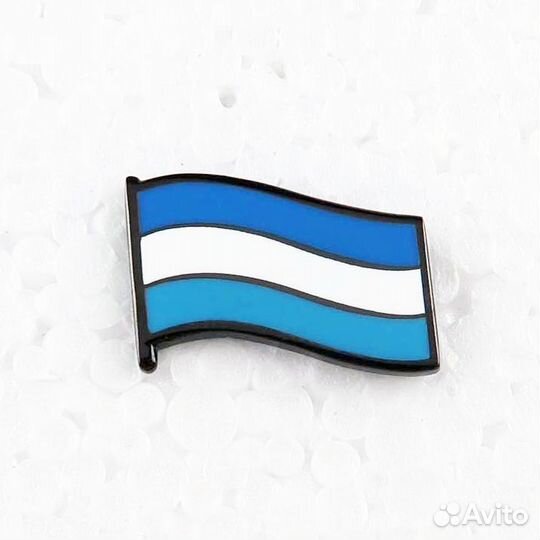 Значок сине-бело-голубой флаг