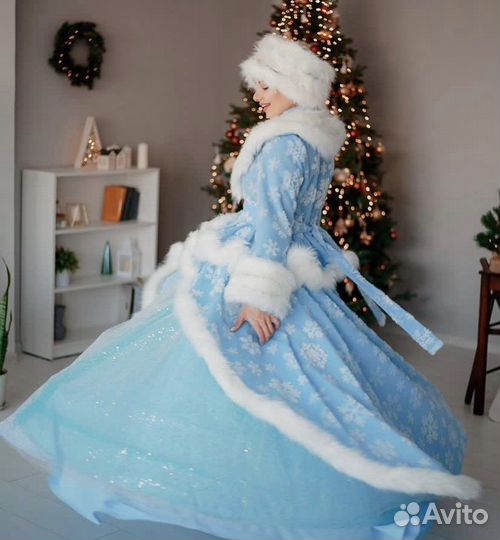 Костюм Снегурочки борода Дед Мороза Посох