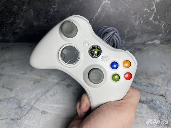 Геймпад джойстик для пк и 360 xbox белый