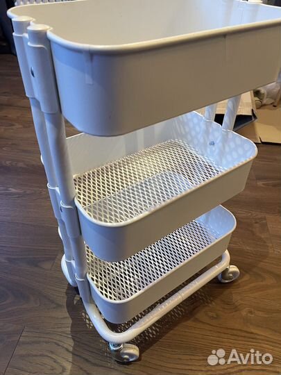 Тележка на колесиках IKEA белая