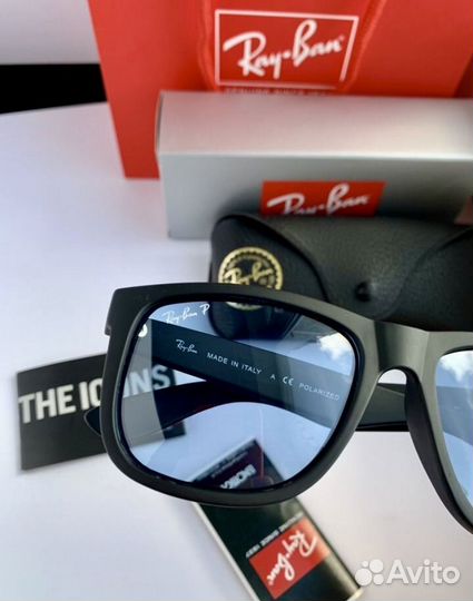 Очки ray ban justin polaroid голубые