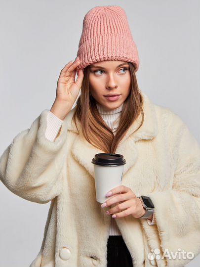 Шапка бини средней вязки Шапки Оптом