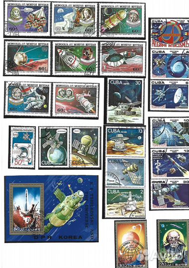 Космос. Зарубежные марки. Листы СССР