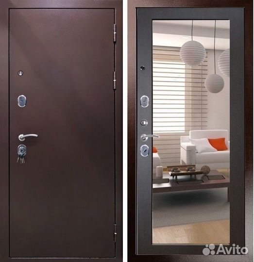 Входная дверь Гарда S1 зеркало (антик медь)