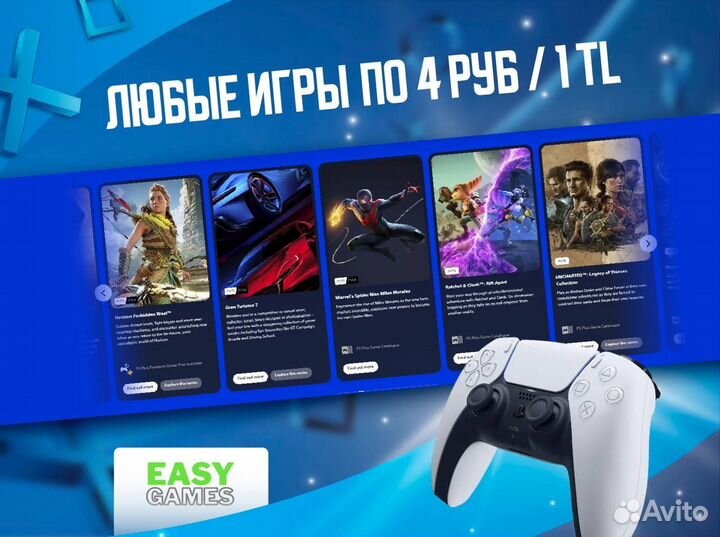Подписка PS plus deluxe турция пс+ EAPlay