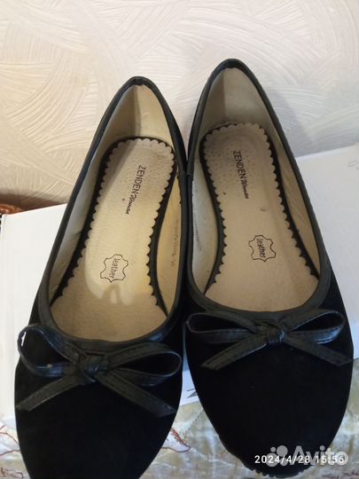 Балетки, 36 размер, замшевые