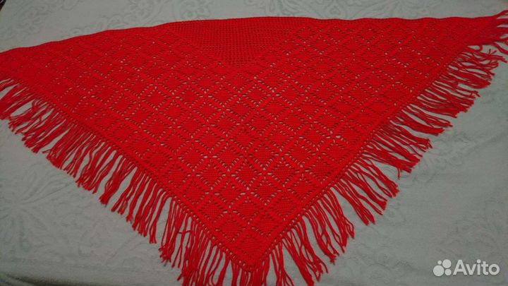 Шаль ажурная, ручная вязка
