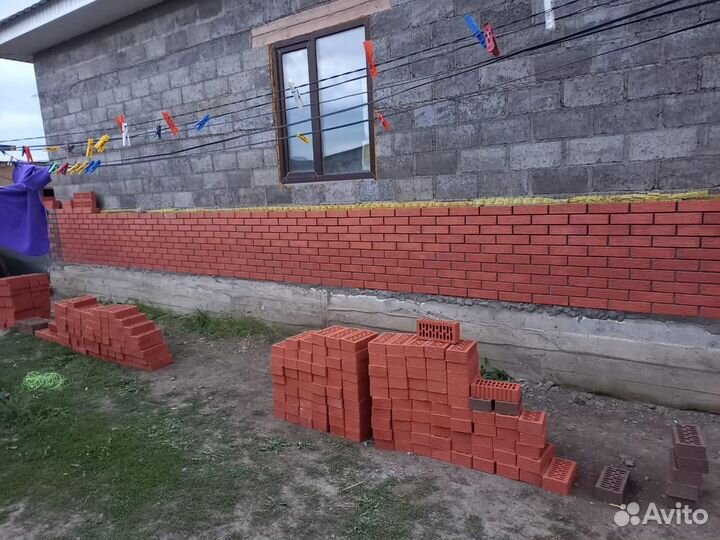 Кирпич облицовочный Красный кора дуба