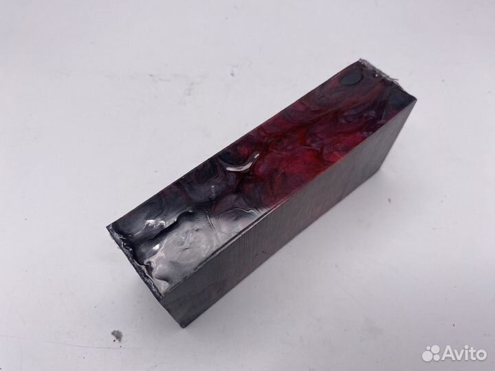 Брусок Акрил чёрно-красный перламутр