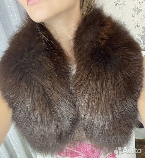 Воротник песец коричневый