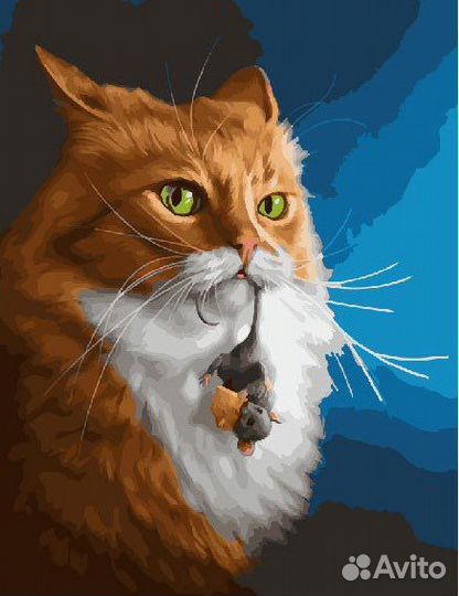 Картина по номерам 40х50 Рыжий кот