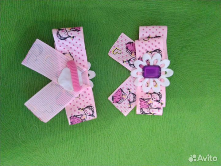 Заколка ободок резинки из лент для волос