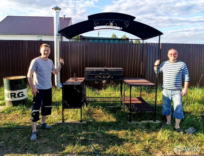 Мангал с печью