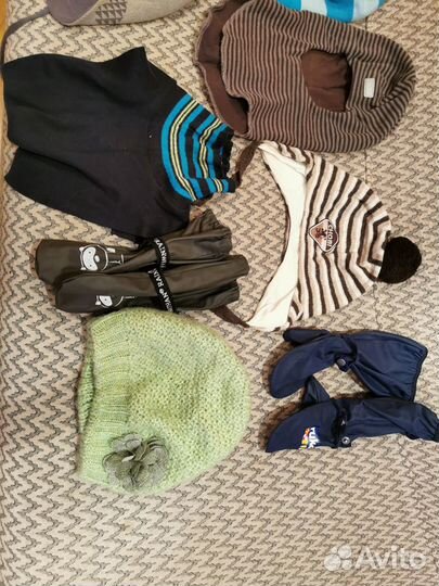 Шапки, шлемы, непромокаемые рукавицы