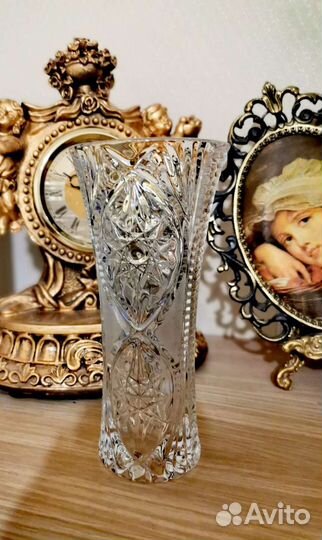 Ваза для цветов хрустальная винтаж