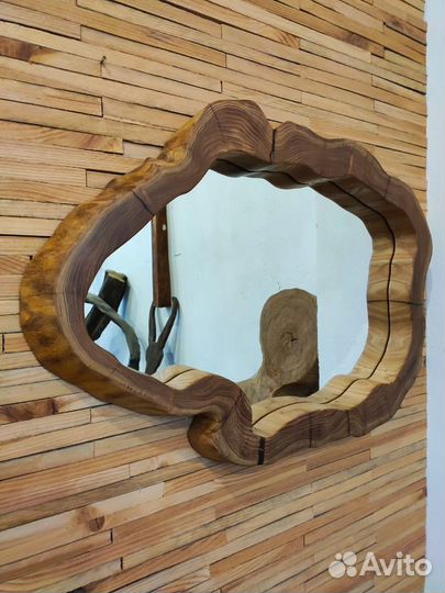 Зеркало из дерева, зеркало из торцевого спила