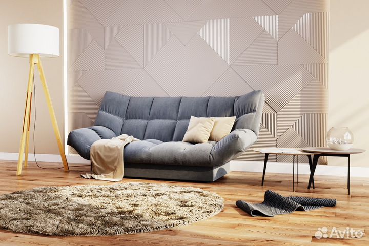 Диван прямой Клик Кляк (ППУ) с ножками-кубышками